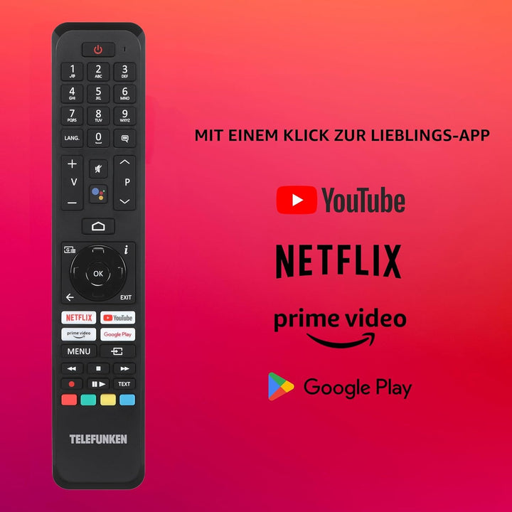 Telefunken Android TV 40 Zoll Fernseher (Full HD Smart TV, HDR, Triple-Tuner, Bluetooth) XF40AN750M, Schwarz