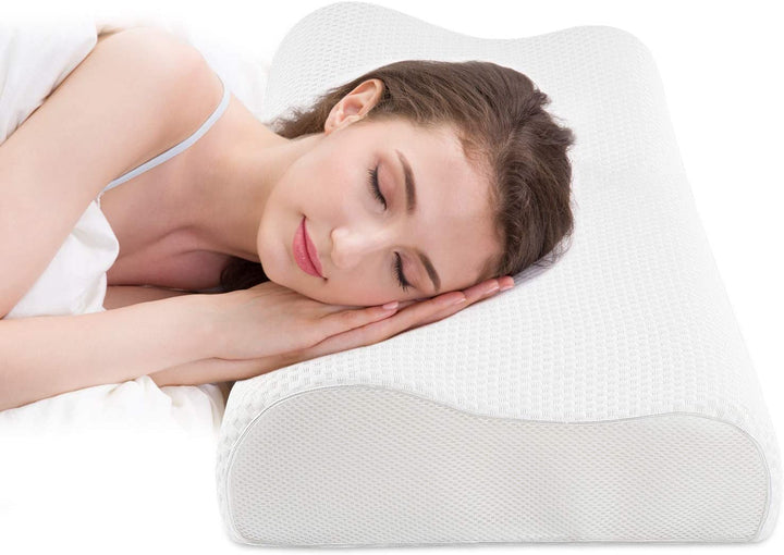 Fityou Pernă din spumă de memorie, pernă de sprijin pentru gât, pernă ergonomică de dormit, pernă de răcire, design cu două fețe, capac de pernă lavabil (67.5X40X13Cm)