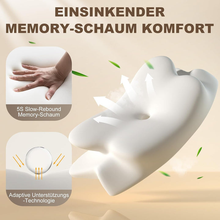 Pernă ergonomică pentru dormit lateral - Pernă pentru gât Pernă de sprijin pentru gât și dureri de umăr, pernă ortopedică de sprijin pentru gât din spumă de memorie pentru stomac, spate și dormit lateral cu suport pentru gât