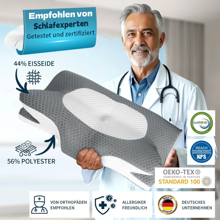 IDEA Pillow Pernă din spumă de memorie, pernă ergonomică Pernă ortopedică Durere de gât, pernă de dormit pentru dureri laterale de spate și abdominale, pernă pentru gât Pernă anti sforăit pentru adulți
