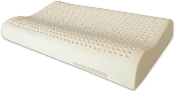 Pernă din latex natural Model Double Wave - Pernă din latex perforată Ultra respirabilă Recuperare naturală și sănătoasă - Cel mai înalt confort Ergonomic Antibacterian - 100% Made in Italy