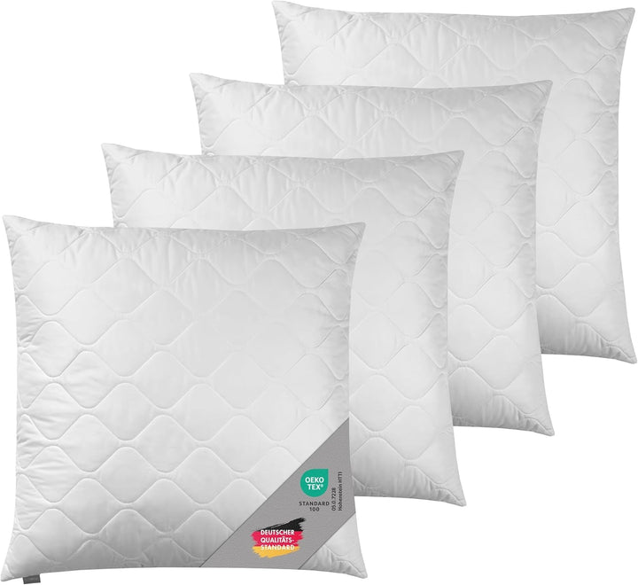 Traumnacht Cozy - Set de 2 perne cu husă din microfibră moale, pernă certificată Oeko-Tex cu fermoar, 80X80 cm, produsă în conformitate cu standardul de calitate german