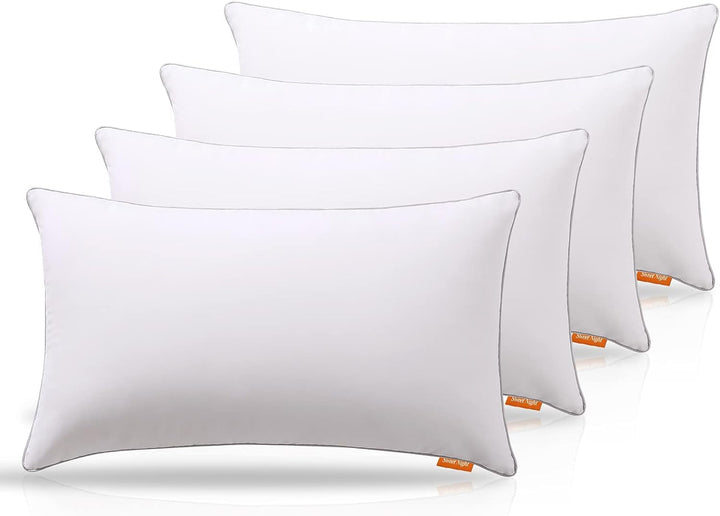 Pernă Sweetnight 40X40 Set de 2, umplutură de pernă din fibre de lemn din poliester, pernă moale și de susținere pentru toate pozițiile de dormit, pernă de dormit respirabilă, lavabilă cu fermoar