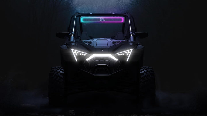 JBL Rallybar XL 35" Universal Outdoor Bluetooth Soundbar Für Fahrzeuge & Boote Mit 14 Lautsprecher Wasserdicht, 300W Rms Verstärker, LED Beleuchtung, Pro Sound Und Innovative Halterung