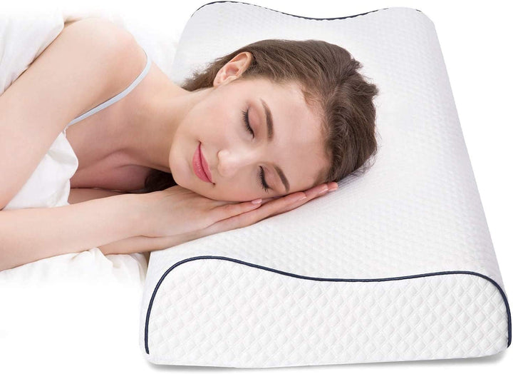 Fityou Pernă din spumă de memorie, pernă de sprijin pentru gât, pernă ergonomică de dormit, pernă de răcire, design cu două fețe, capac de pernă lavabil (67.5X40X13Cm)