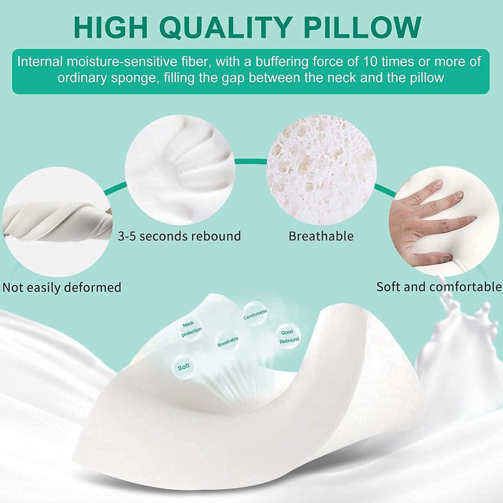 Fityou Pernă din spumă de memorie, pernă de sprijin pentru gât, pernă ergonomică de dormit, pernă de răcire, design cu două fețe, capac de pernă lavabil (67.5X40X13Cm)