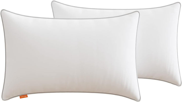Pernă Sweetnight 40X40 Set de 2, umplutură de pernă din fibre de lemn din poliester, pernă moale și de susținere pentru toate pozițiile de dormit, pernă de dormit respirabilă, lavabilă cu fermoar