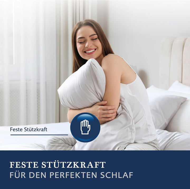 Billerbeck down pillow Martina - Pernă în 80 X 80 Cm - Pernă cu suport ferm - Gâscă jos 15% și pene 85%