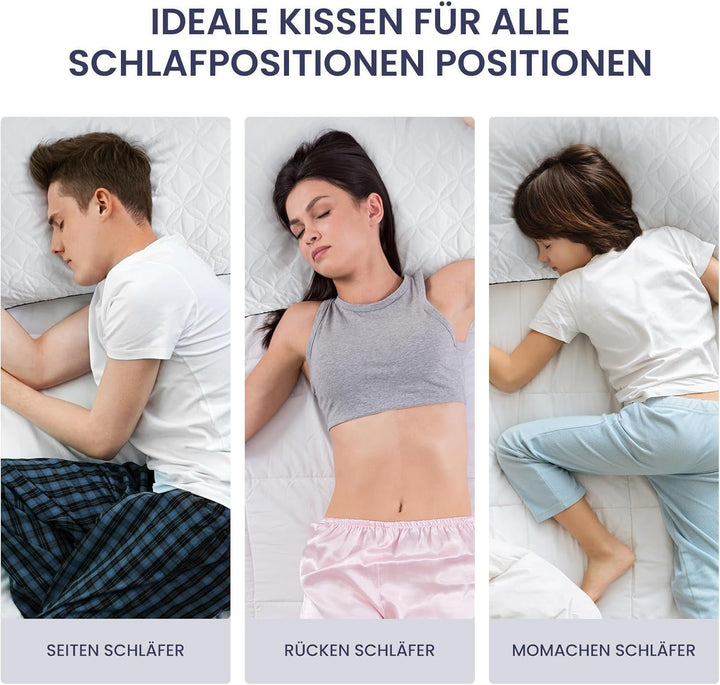 Pernă Bedstory 40X80Cm Set de 2 perne, pernă de dormit din microfibră 2X950G, pernă de pat respirabilă și lavabilă, ideală pentru un somn odihnitor profund, certificată Oeko-Tex