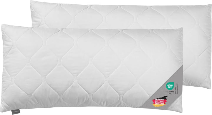 Traumnacht Cozy - Set de 2 perne cu husă din microfibră moale, pernă certificată Oeko-Tex cu fermoar, 80X80 cm, produsă în conformitate cu standardul de calitate german